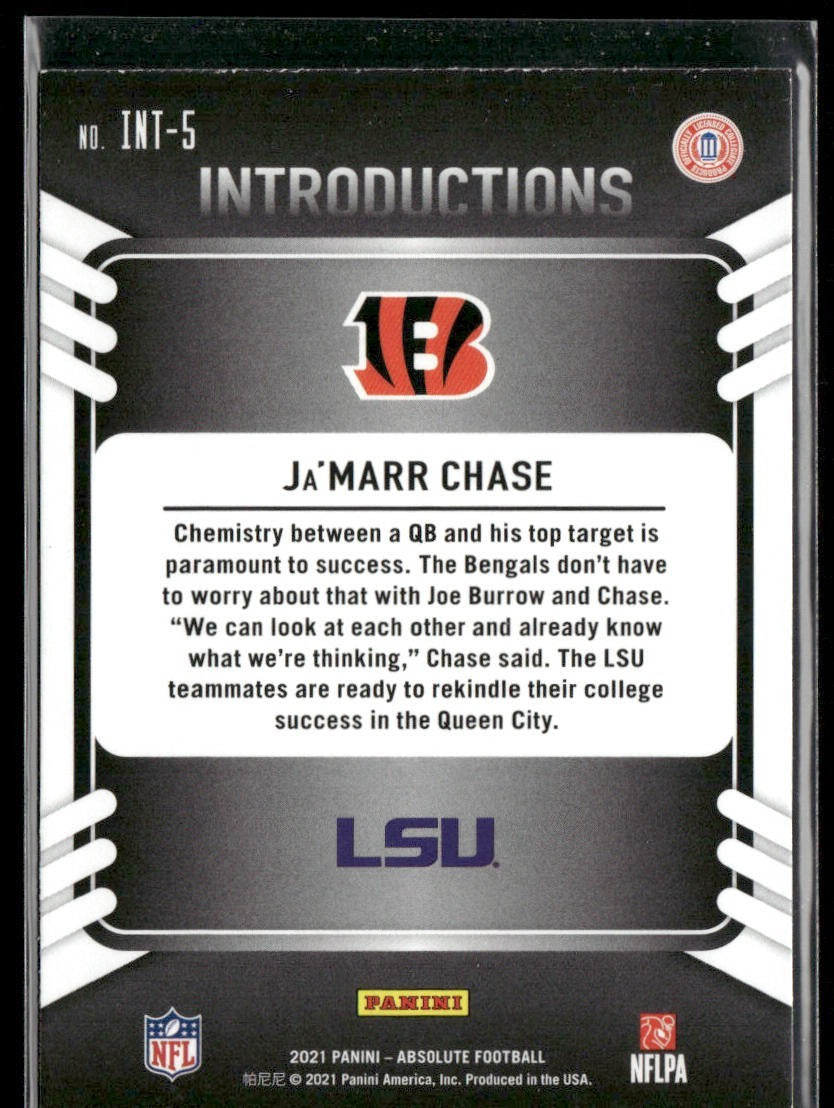 Ja'Marr Chase Player Lot Bundle 10 Different Football Cards JC002 Bengals 5 RC back