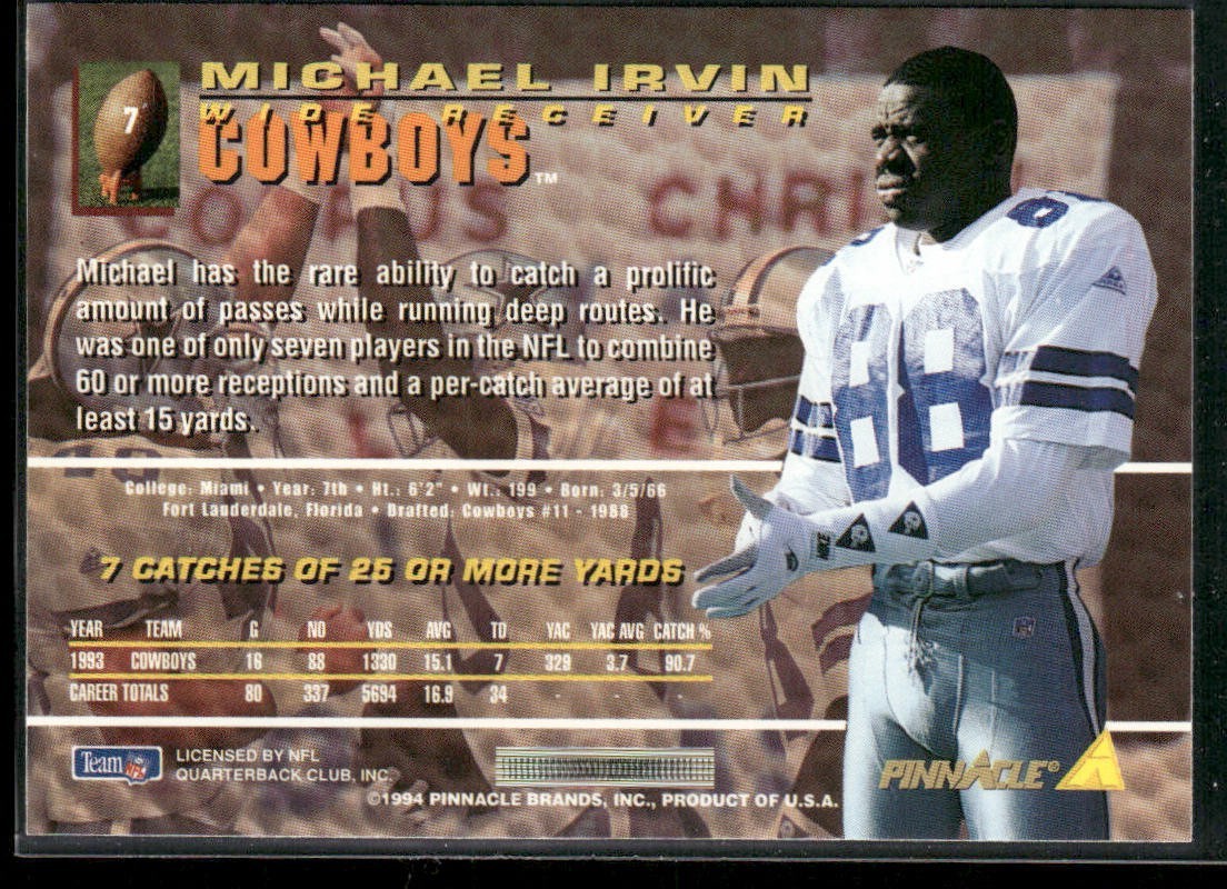 Michael Irvin Player Lot Bundle 10 Different Football Cards MI001 Cowboys back