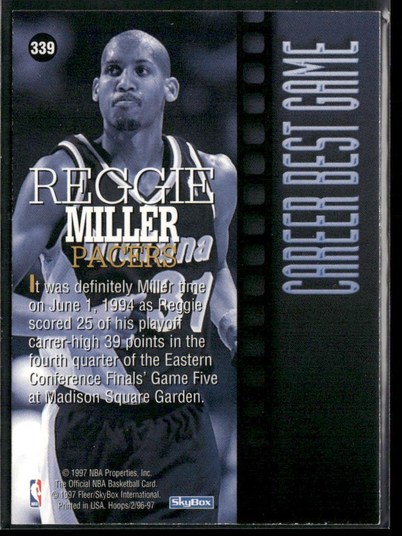 Reggie Miller Player Lot Bundle 10 Basketball Cards RM003 Pacers back