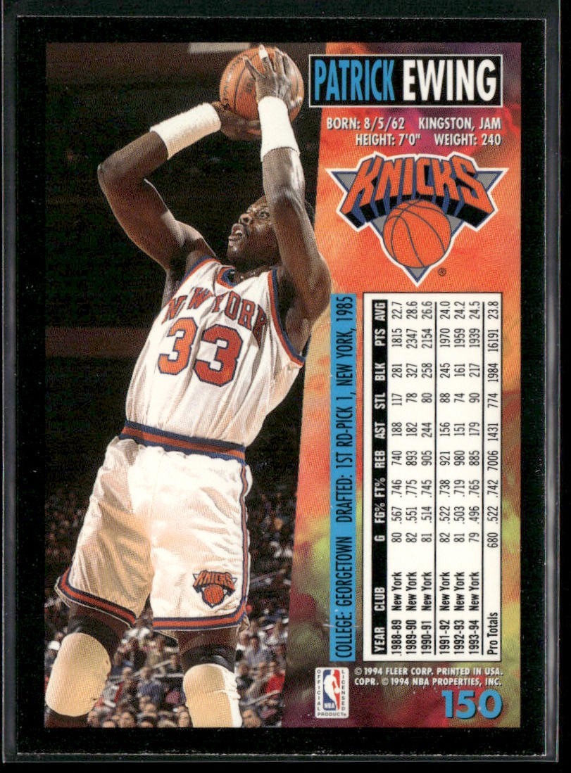 Patrick Ewing Player Lot Bundle 10 Basketball Cards PE002 New York Knicks back