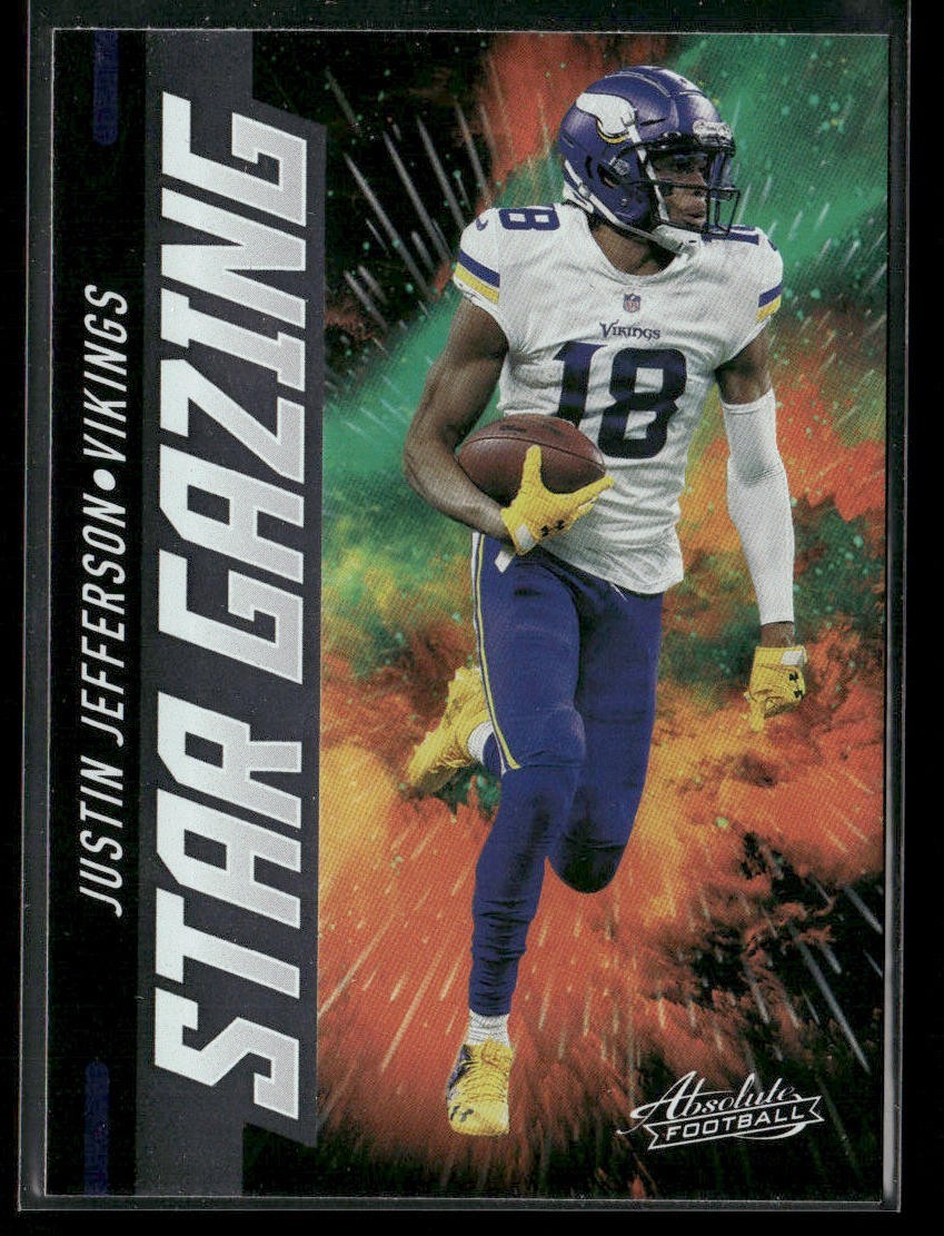Justin Jefferson Player Lot Bundle 10 Different Football Cards JJ003 Vikings back