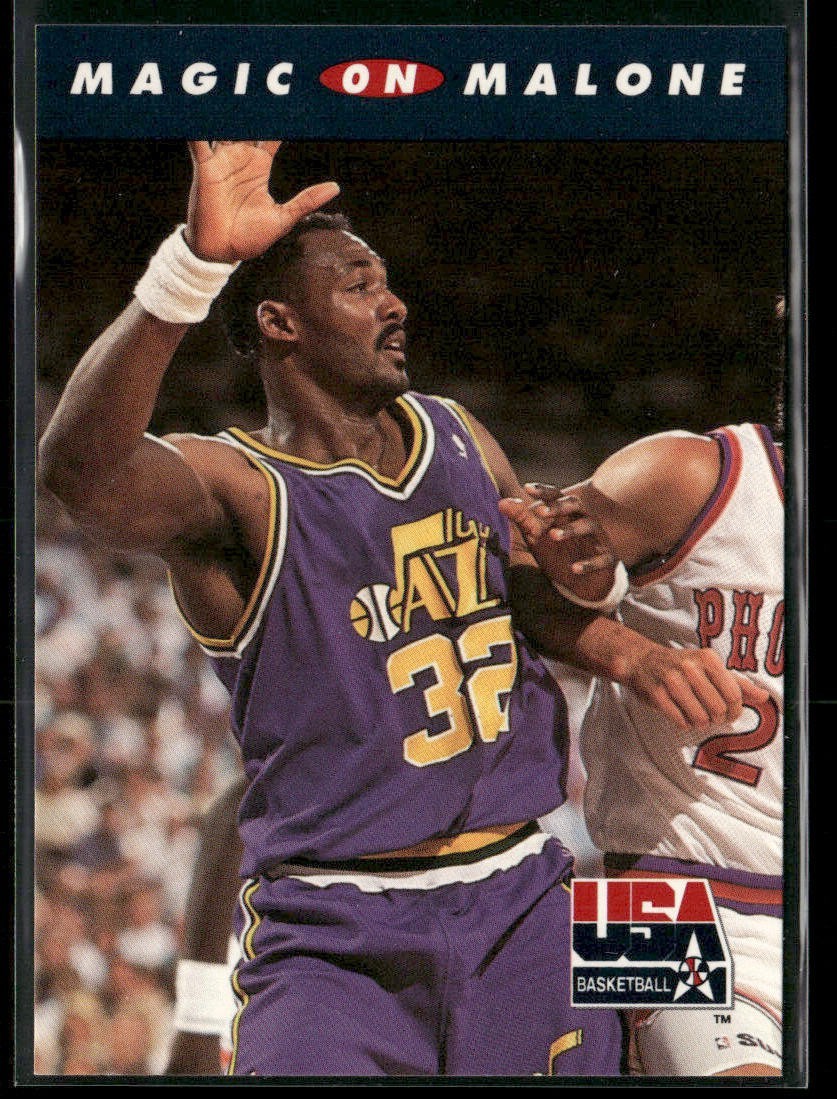 Karl Malone Player Lot Bundle 10 Basketball Cards KM003 Utah Jazz back