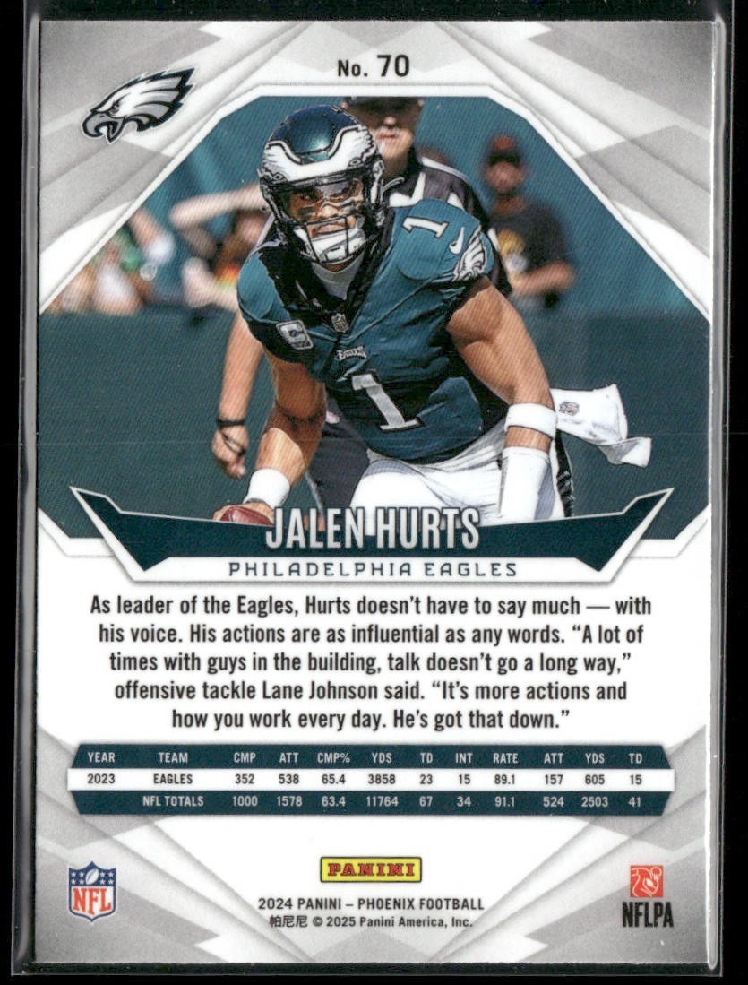 Jalen Hurts Player Lot Bundle 10 Different Football Cards JH001 Eagles back