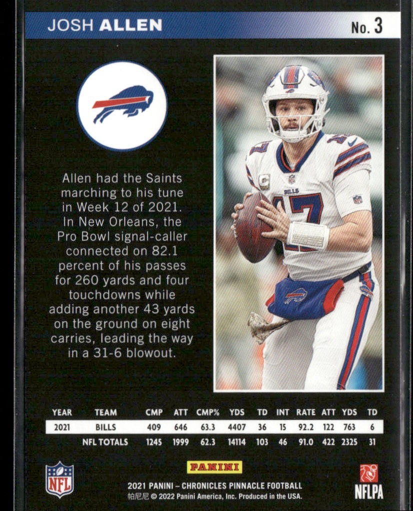 Josh Allen Player Lot Bundle 10 Different Football Cards JA001 Bills back