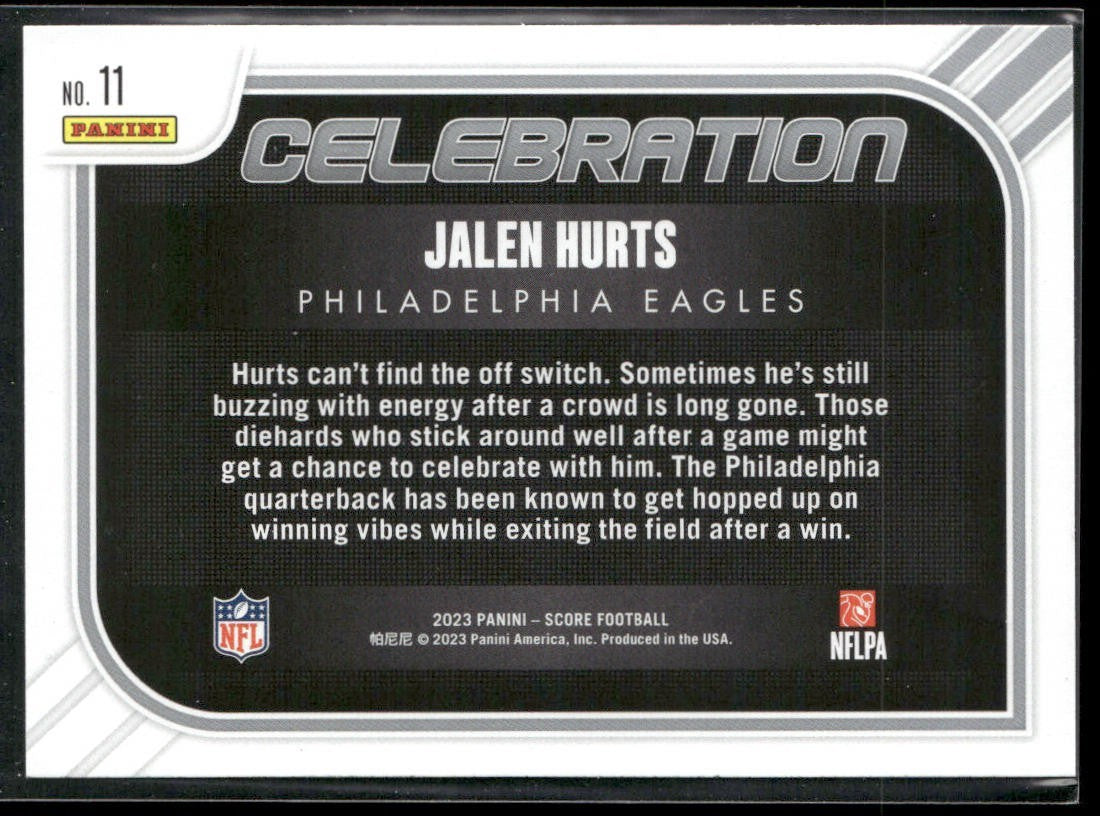 Jalen Hurts Player Lot Bundle 10 Different Football Cards JH003 Eagles back
