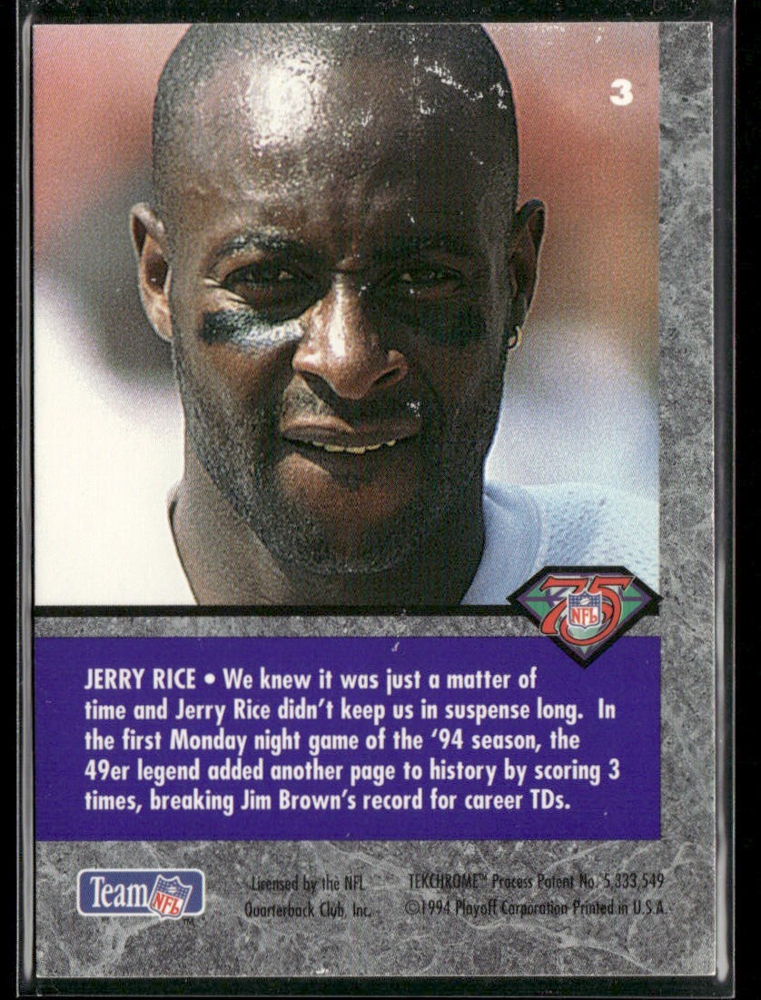 Jerry Rice Player Lot Bundle 10 Different Football Cards JR006 49ers back