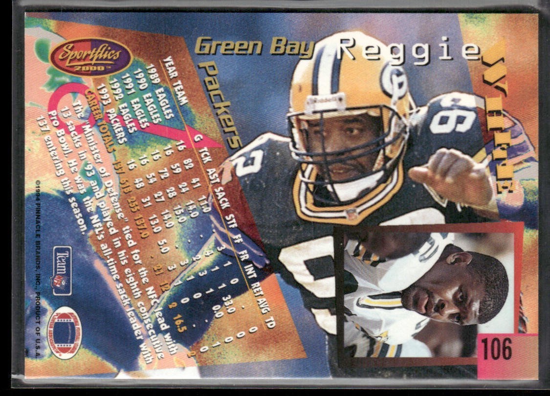Reggie White Player Lot Bundle 10 Different Football Cards RW002 Eagles Packers back