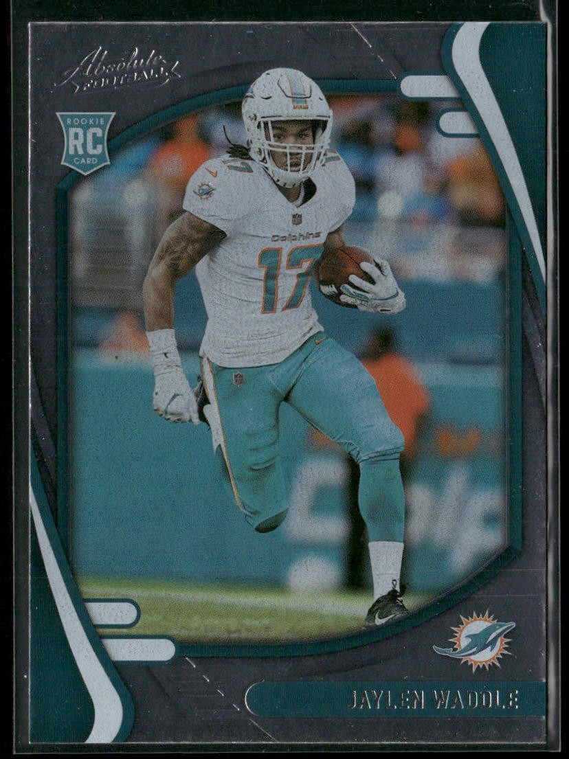 Jaylen Waddle Player Lot Bundle 10 Different Football Cards JW003 Dolphins 2 RC back