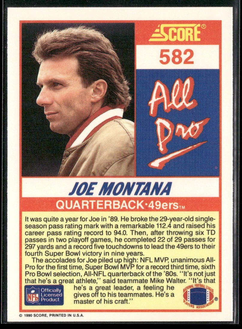 Joe Montana Player Lot Bundle 10 Different Football Cards JM002 49ers Chiefs back