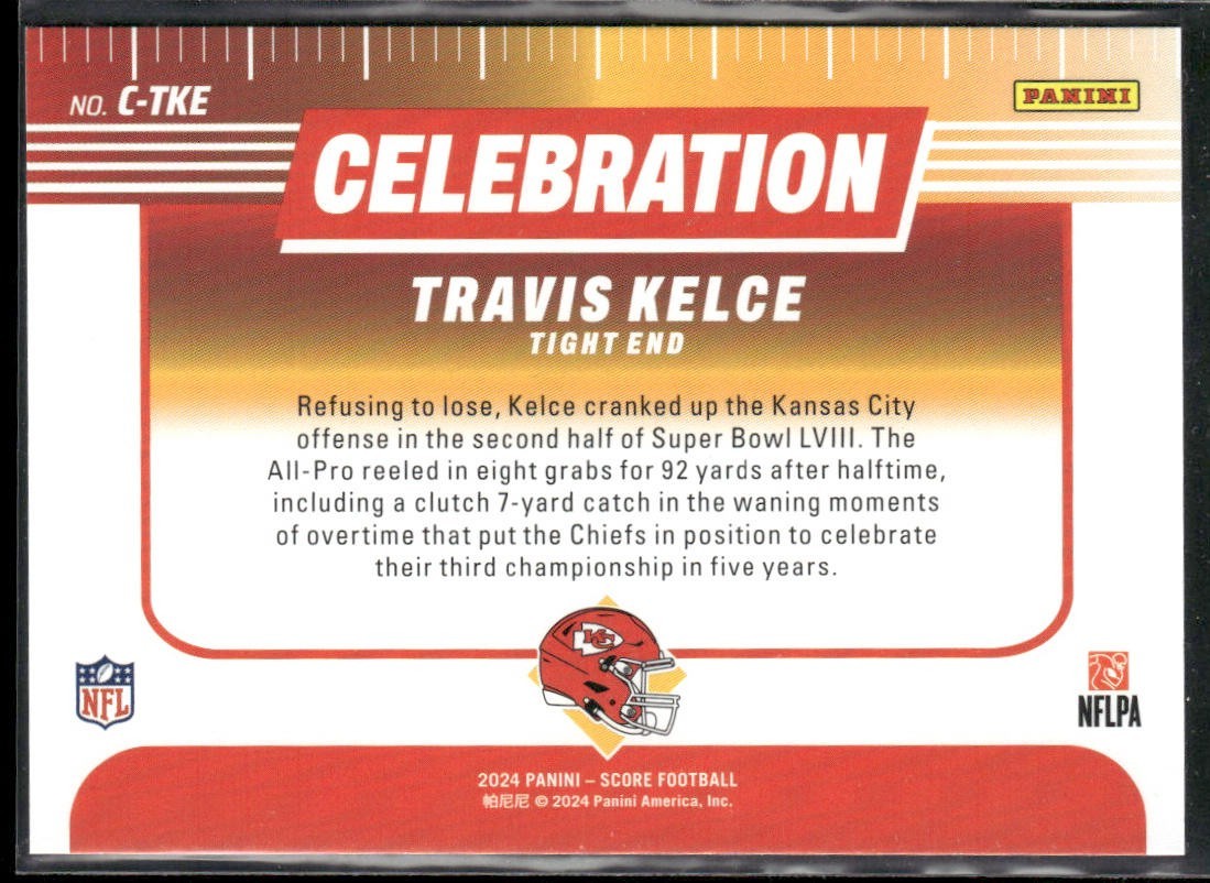 Travis Kelce Player Lot Bundle 10 Different Football Cards TK003 Chiefs back