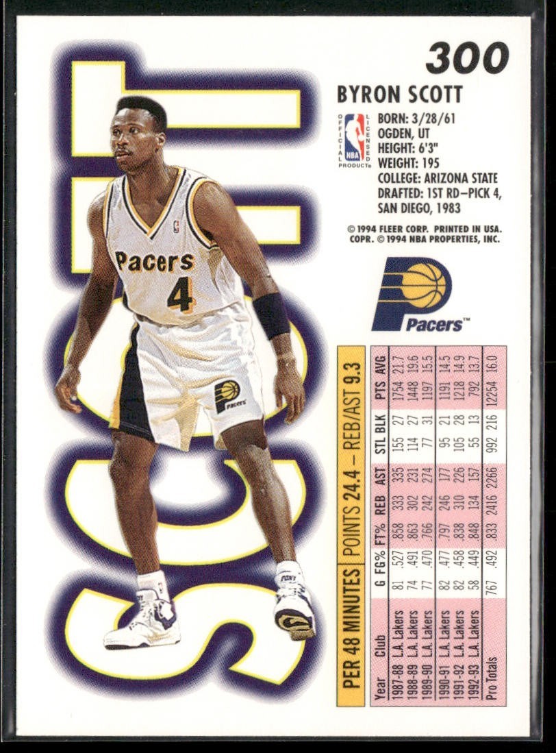 Byron Scott Player Lot Bundle 10 Different Basketball Cards BS003 Lakers Pacers back