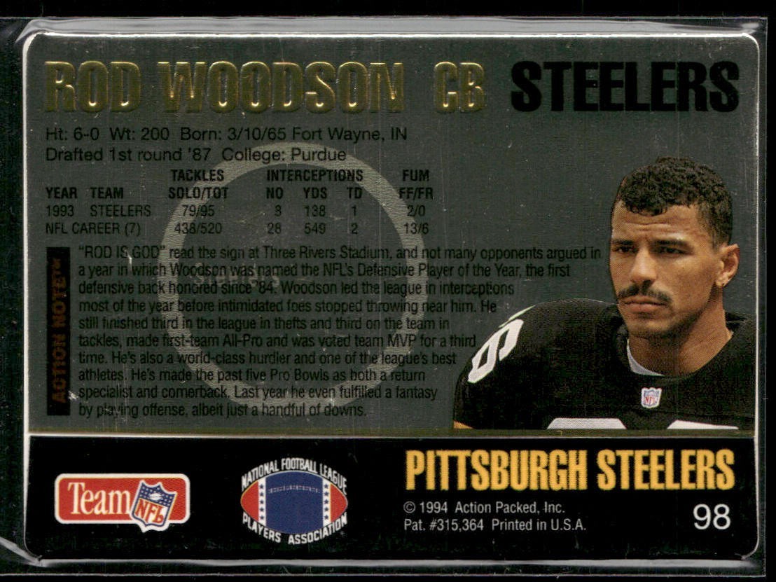 Rod Woodson Player Lot Bundle 10 Different Football Cards RW001 Steelers back