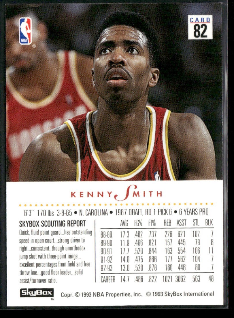 Kenny Smith Player Lot Bundle 10 Basketball Cards KS001 Rockets back