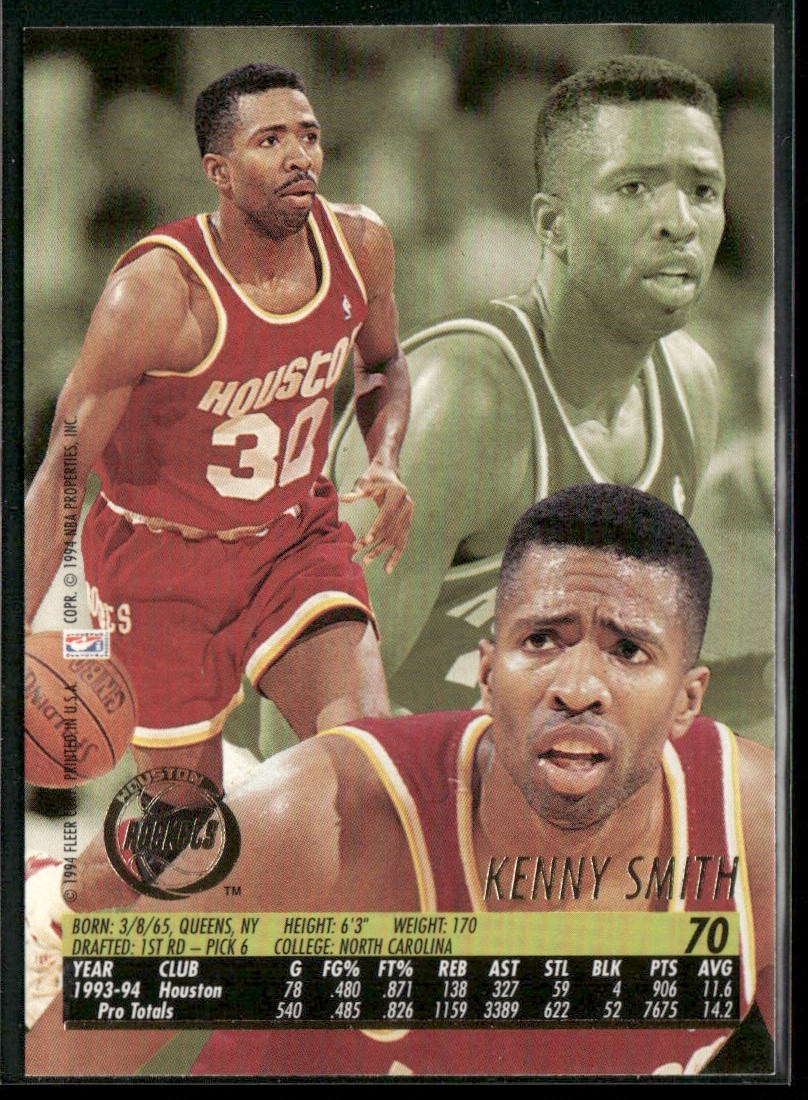 Kenny Smith Player Lot Bundle 10 Basketball Cards KS002 Rockets back