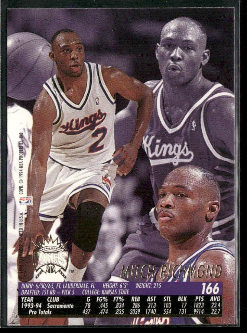 Mitch Richmond Player Lot Bundle 10 Basketball Cards MR002 Kings back