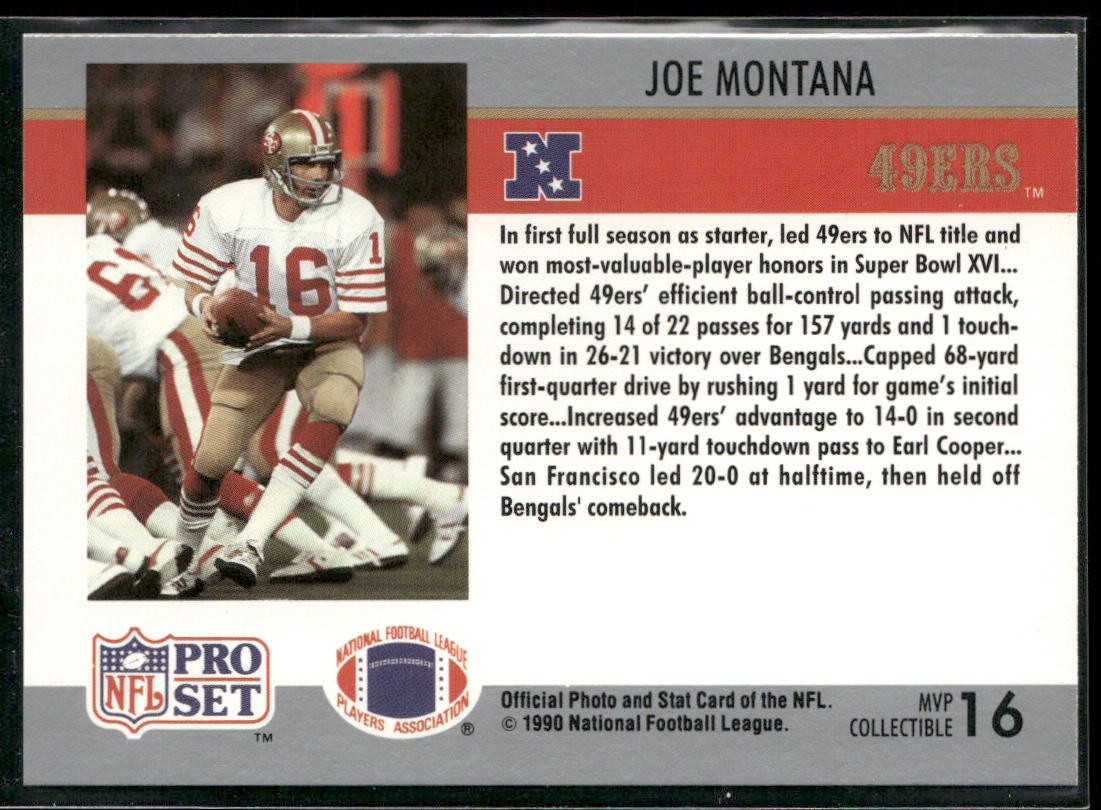 Joe Montana Player Lot Bundle 10 Different Football Cards JM003 49ers Chiefs back