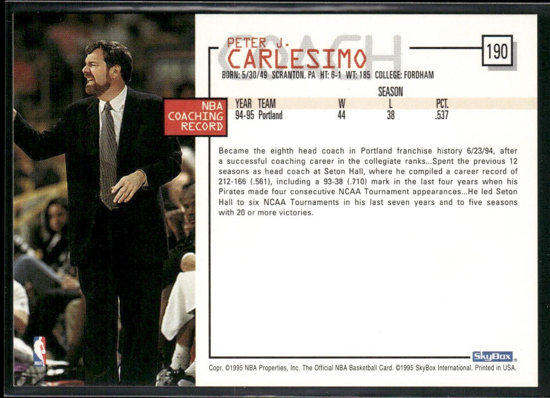 NBA Coaches Lot Bundle 10 Basketball Cards C001 Various Teams back