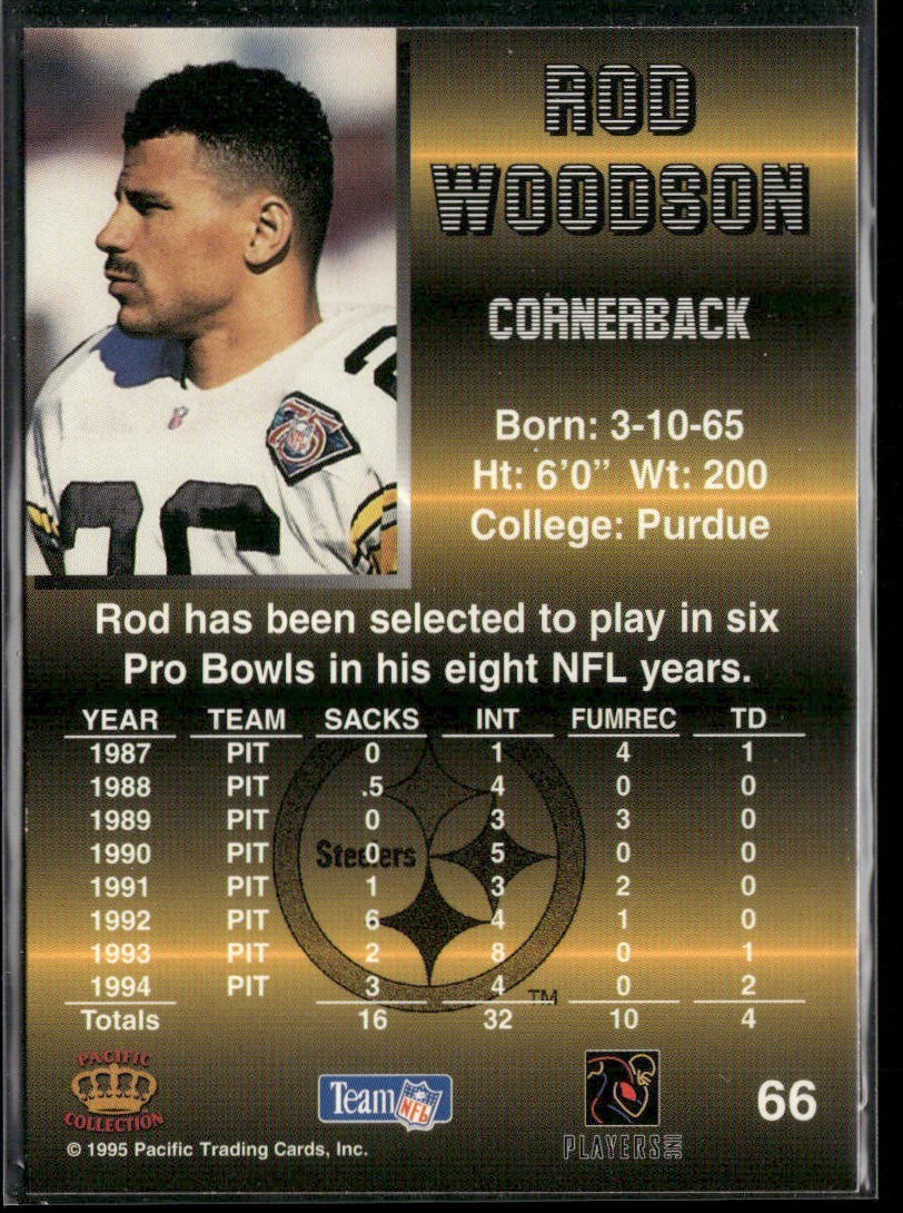 Rod Woodson Player Lot Bundle 10 Different Football Cards RW001 Steelers back