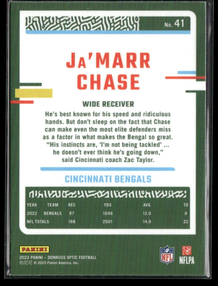 Ja'Marr Chase Player Lot Bundle 10 Different Football Cards JC004 Bengals 4 RC back