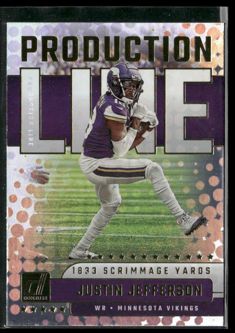 Justin Jefferson Player Lot Bundle 10 Different Football Cards JJ003 Vikings front