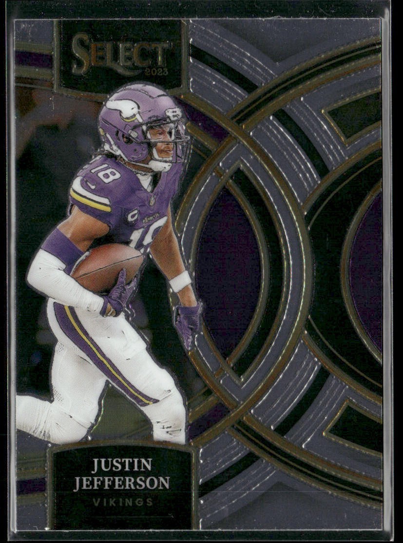Justin Jefferson Player Lot Bundle 10 Different Football Cards JJ002 Vikings back