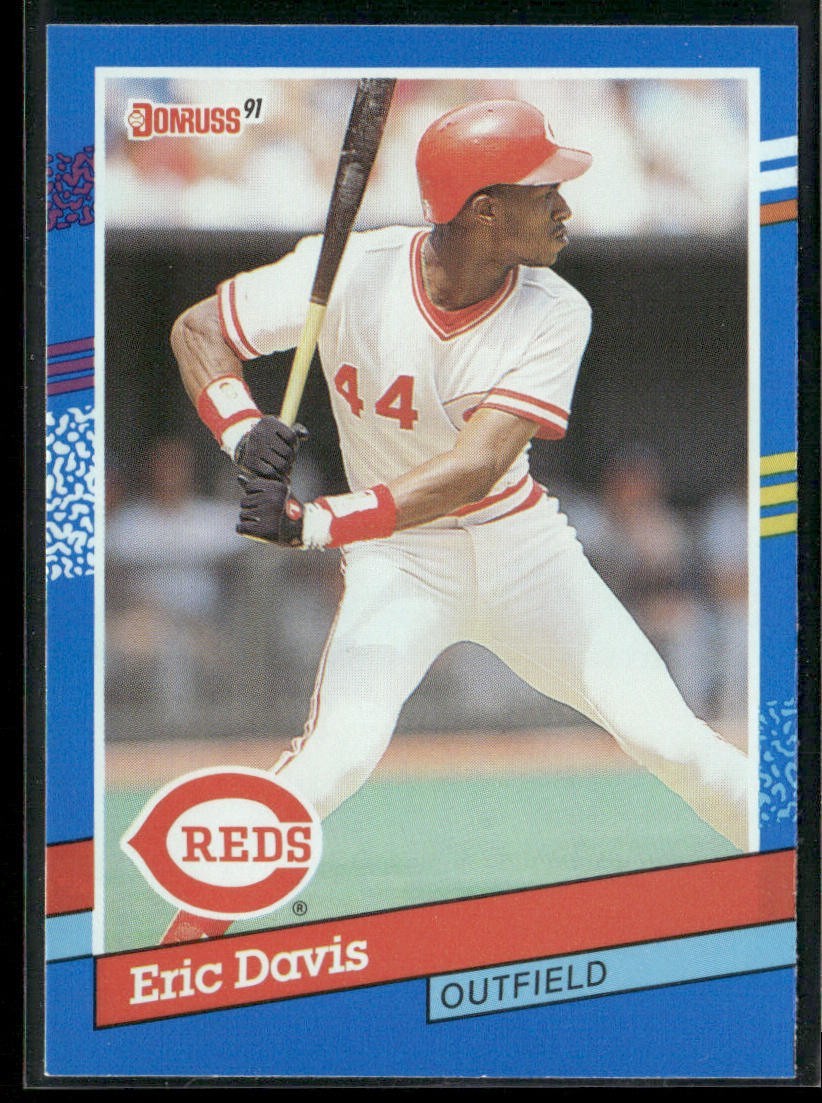 Eric Davis Player Lot Bundle 10 Different Baseball Cards ED001 Reds back