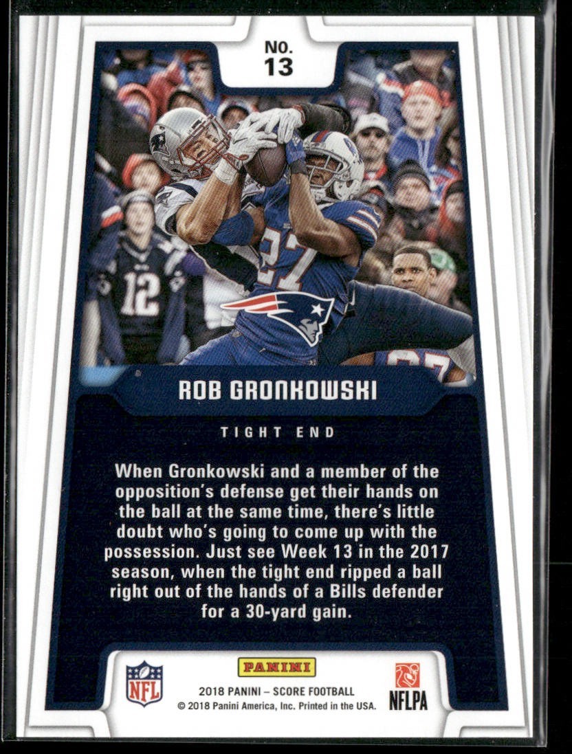 Rob Gronkowski Player Lot Bundle 10 Different Football Cards RG002 back