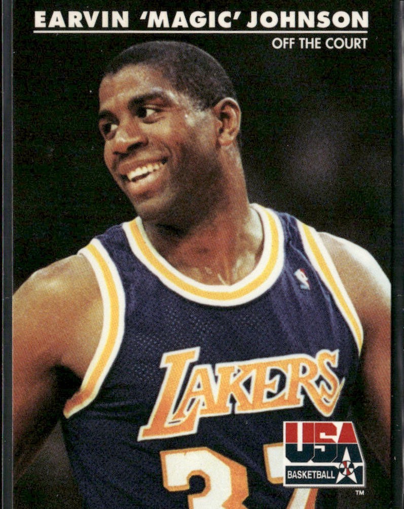 Magic Johnson Player Lot Bundle 10 Basketball Cards MJ001 Lakers back