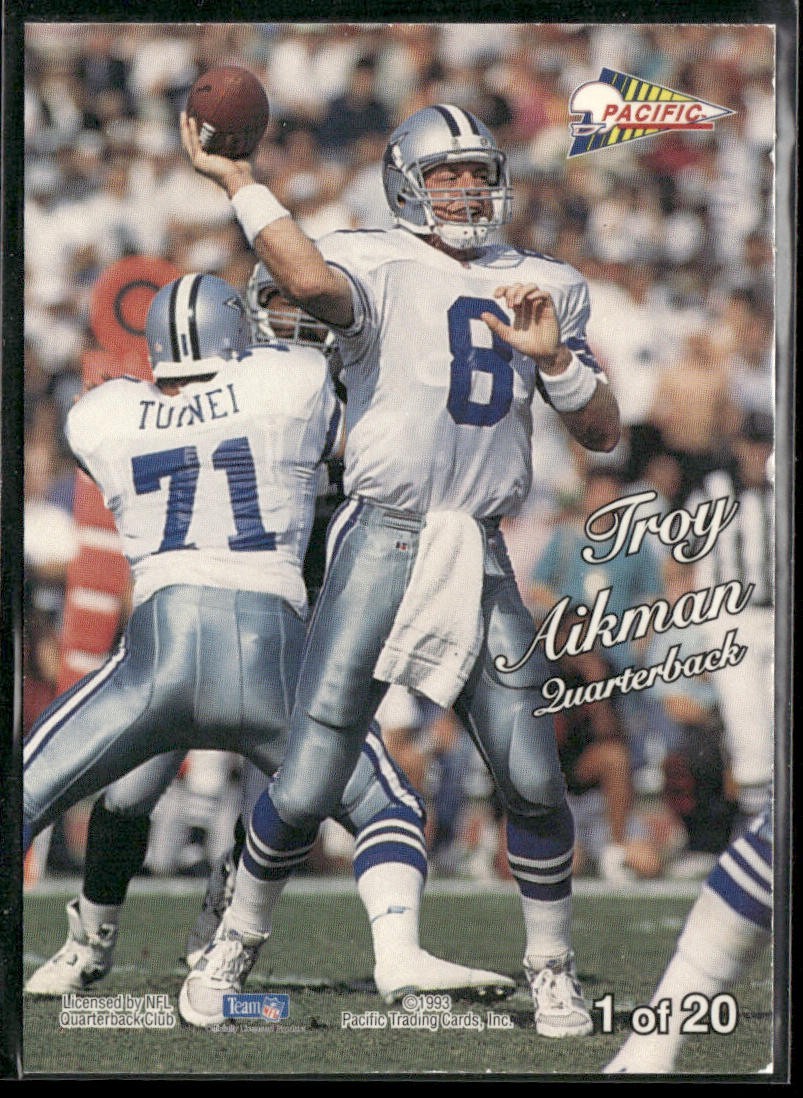 Troy Aikman Player Lot Bundle 10 Different Football Cards TA004 Cowboys back