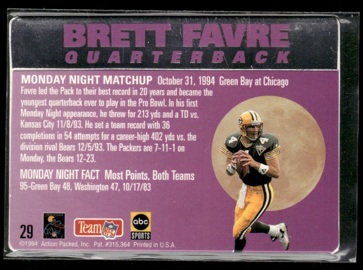 Brett Favre Player Lot Bundle 10 Different Football Cards BF003 Packers back