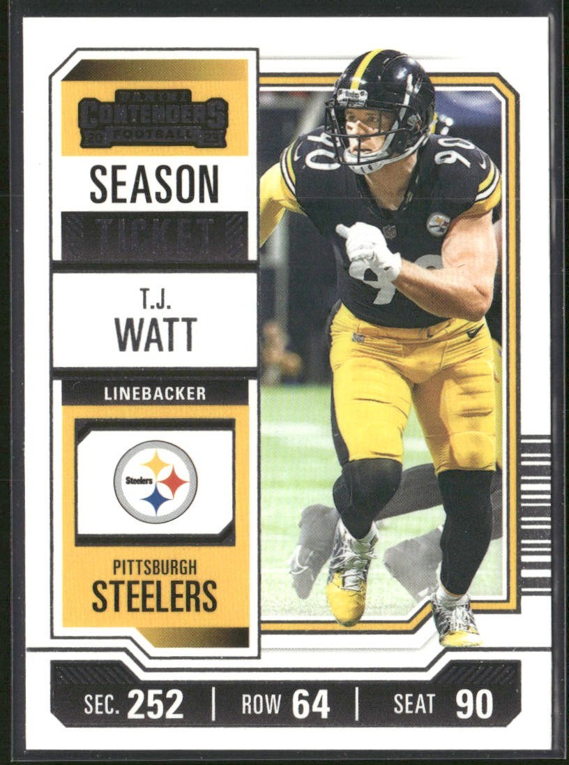 TJ Watt Player Lot Bundle 10 Different Football Cards TJW001 Steelers back