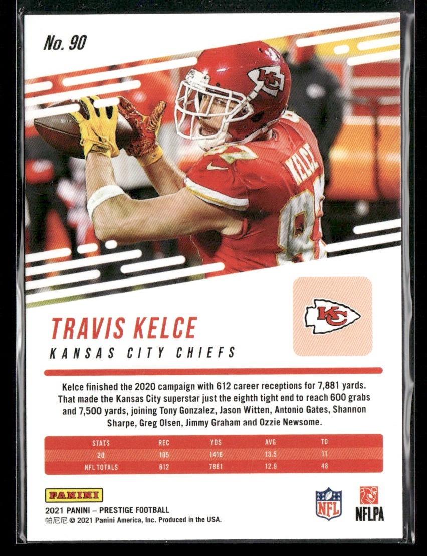 Travis Kelce Player Lot Bundle 10 Different Football Cards TK001 Chiefs back