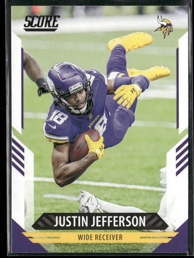 Justin Jefferson Player Lot Bundle 10 Different Football Cards JJ003 Vikings back