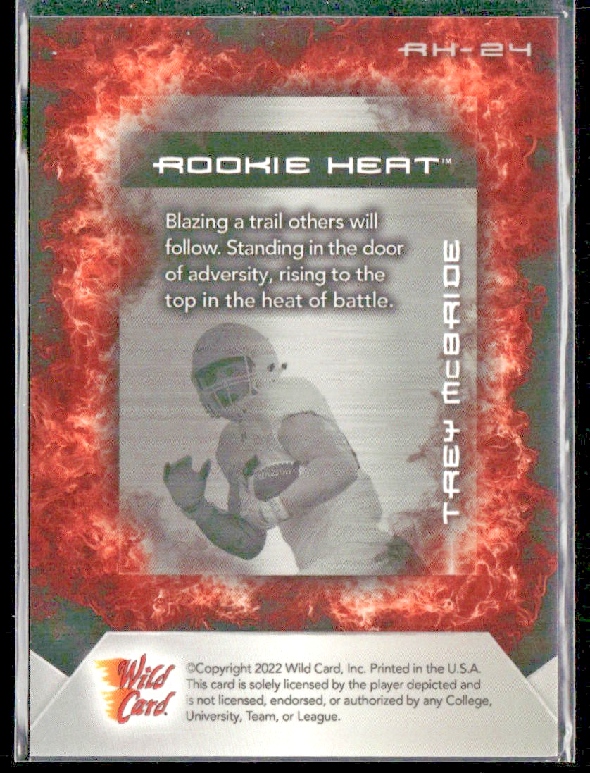 2022 Wild Card Matte Trey McBride Rookie Heat /200 Rookie Card NFL RC #RH-24 back