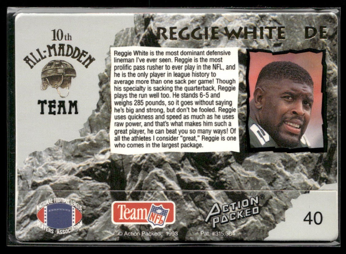 Reggie White Player Lot Bundle 10 Different Football Cards RW005 Eagles Packers back