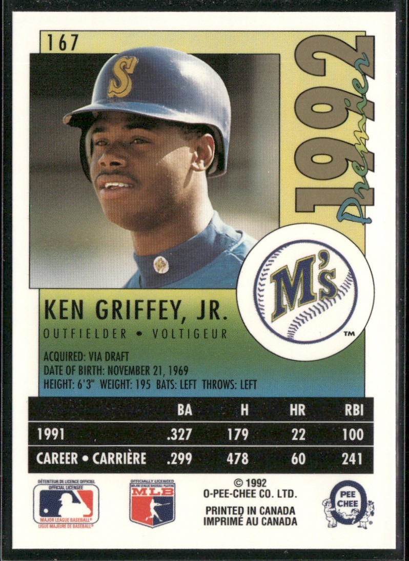 Ken Griffey Jr. Player Lot Bundle 10 Different Baseball Cards KGJ002 Mariners back