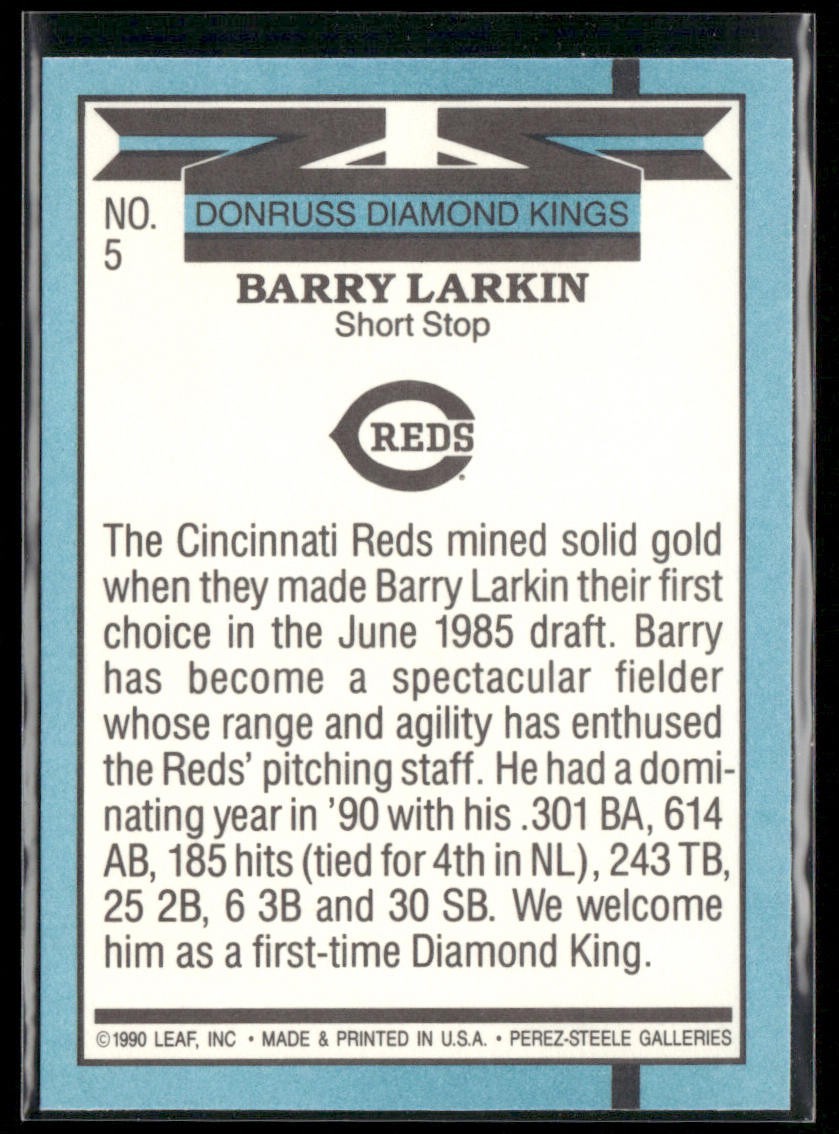 Barry Larkin Player Lot Bundle 10 Different Baseball Cards BL002 Reds back