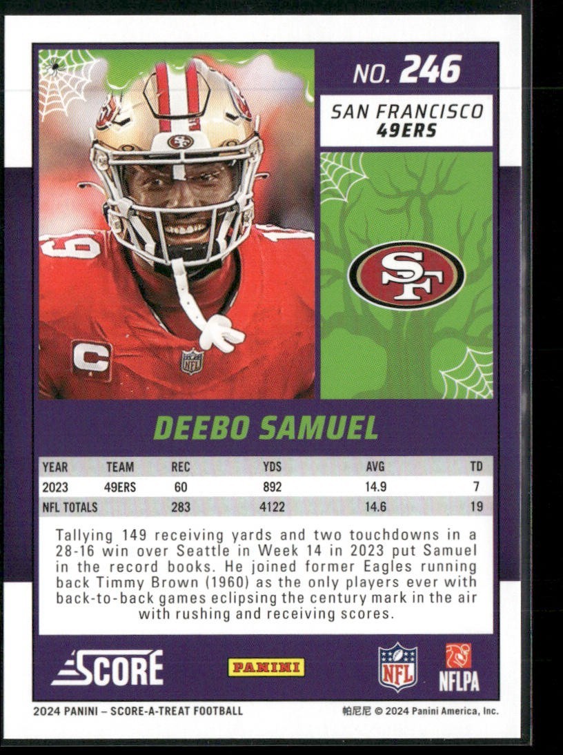 Deebo Samuel Player Lot Bundle 10 Different Football Cards DS002 San Fran 49ers back