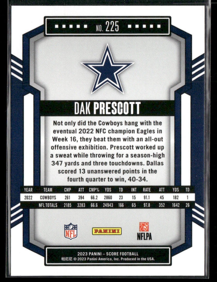 Dak Prescott Player Lot Bundle 10 Different Football Cards DP003 Cowboys back