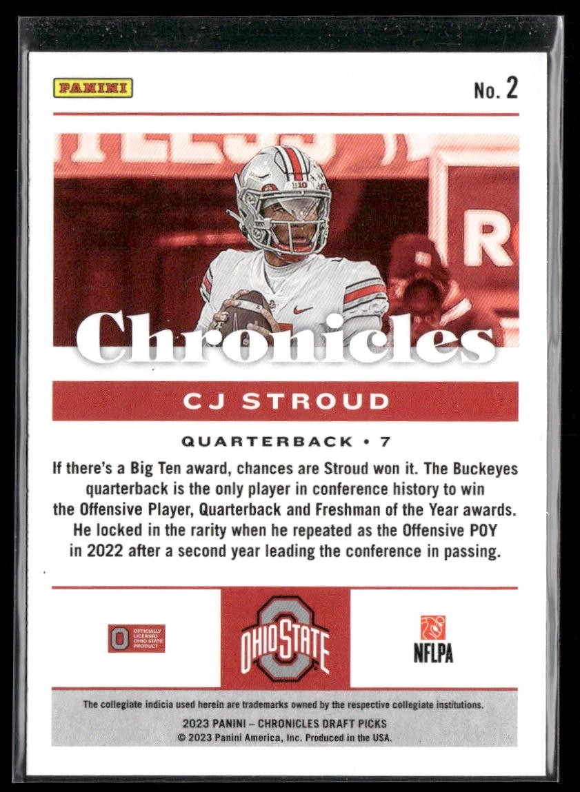CJ Stroud Player Lot Bundle 10 Different Football Cards CJS001 4 RC back