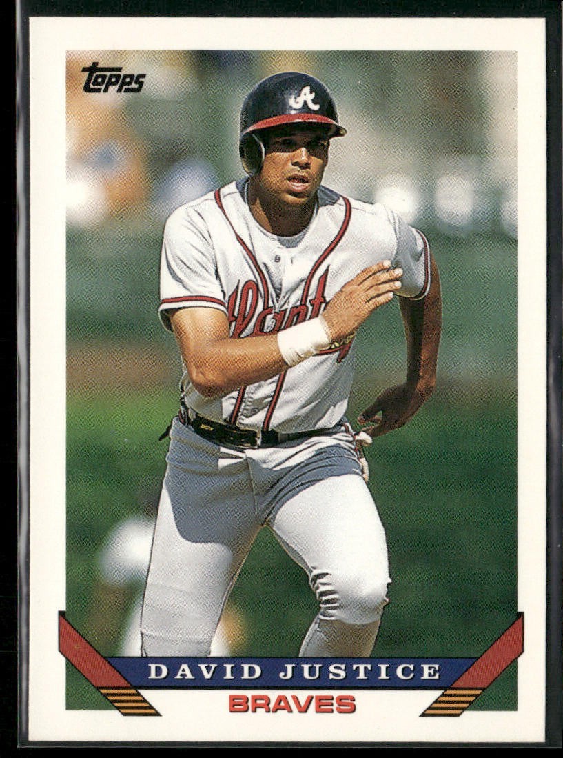David Justice Player Lot Bundle 11 Different Baseball Cards DJ001 Braves back