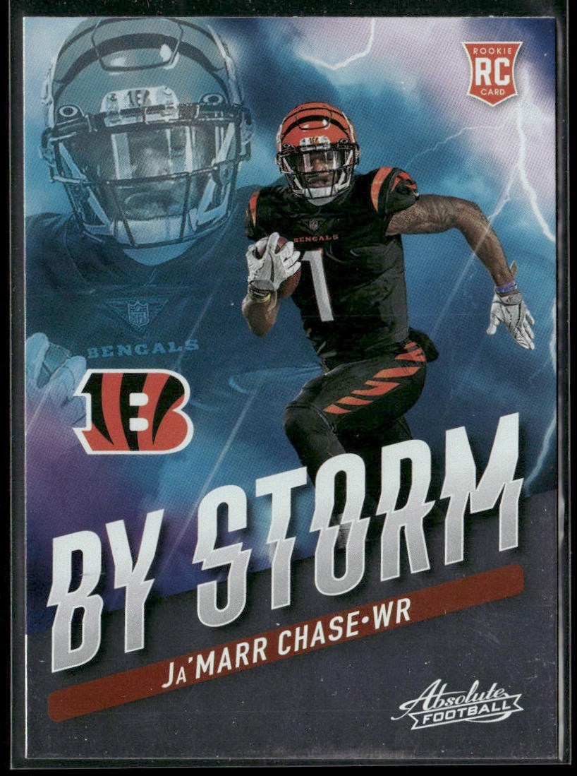 Ja'Marr Chase Player Lot Bundle 10 Different Football Cards JC004 Bengals 4 RC front