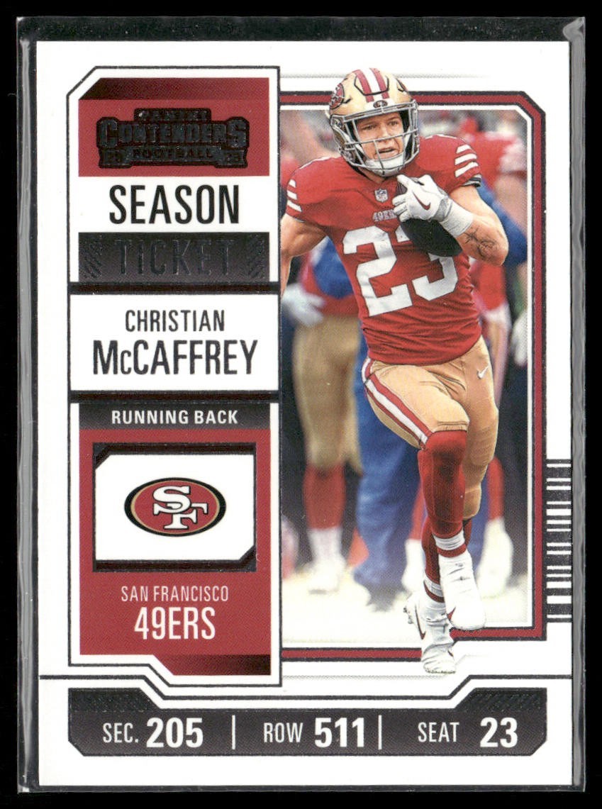 Christian McCaffrey Player Lot Bundle 10 Different Football Cards CM003 back