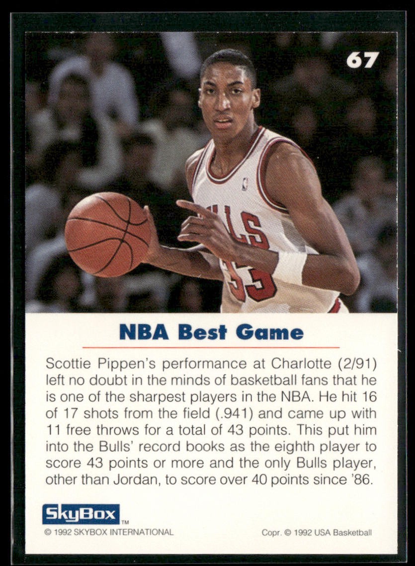 Scottie Pippen Player Lot Bundle 10 Basketball Cards SP004 Chicago Bulls back