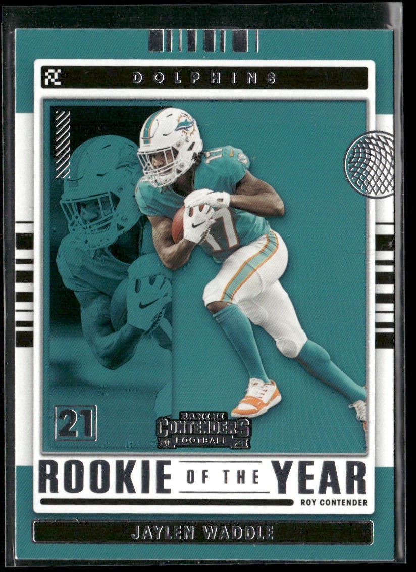 Jaylen Waddle Player Lot Bundle 10 Different Football Cards JW002 Dolphins 1 RC back