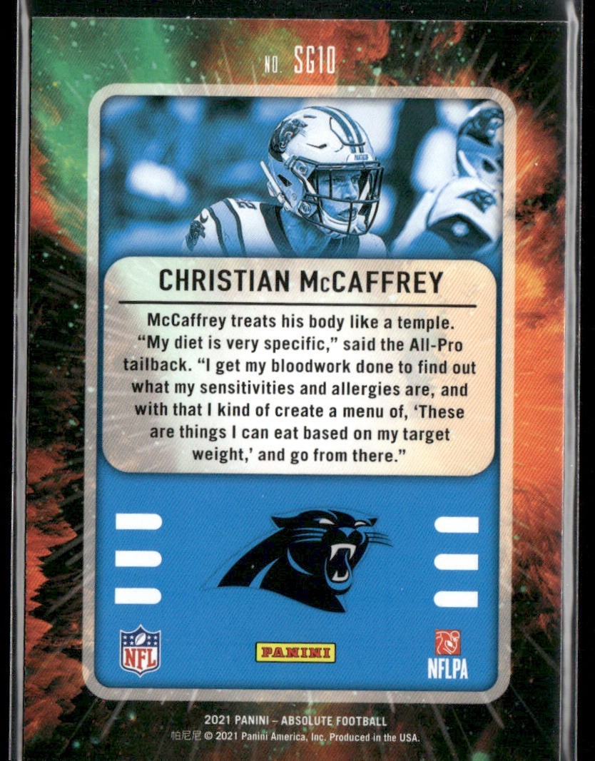Christian McCaffrey Player Lot Bundle 10 Different Football Cards CM003 back
