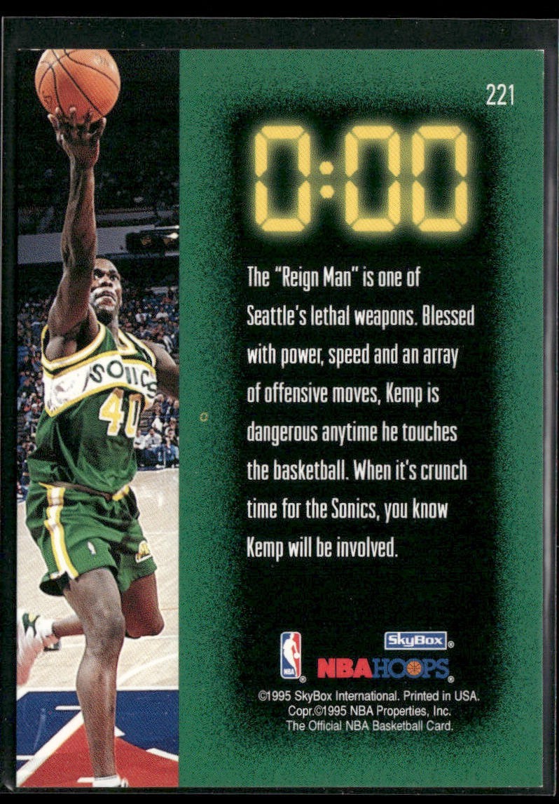 Shawn Kemp Player Lot Bundle 10 Basketball Cards SK002 Supersonics Cavs back