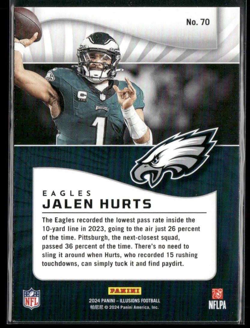 Jalen Hurts Player Lot Bundle 10 Different Football Cards JH002 Eagles back