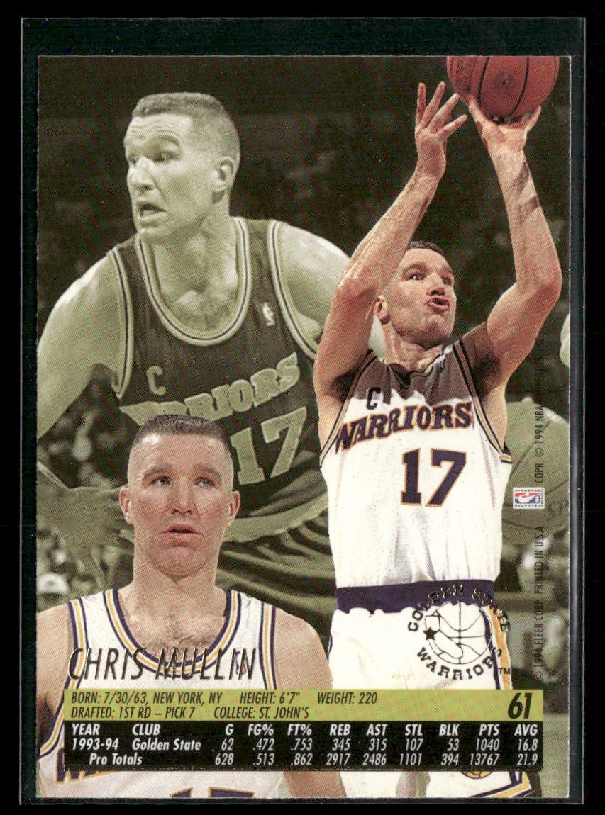 Chris Mullin Player Lot Bundle 10 Basketball Cards CM001 Warriors back