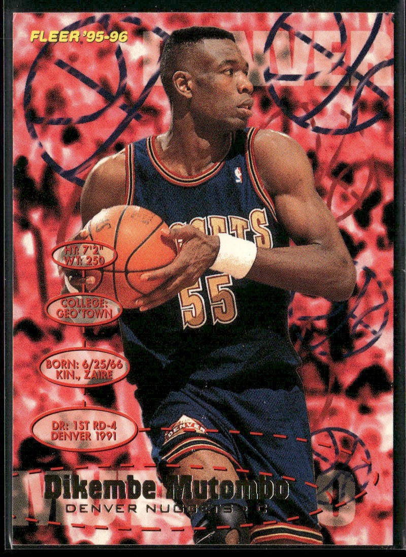 Dikembe Mutombo Player Lot Bundle 10 Basketball Cards DM002 Nuggets Hawks back